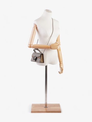 Gucci Mini Dionysus Top Handle Beige And Ebony EC Supreme Coated Canvas