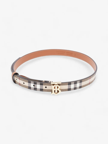 Burberry TB Belt Vintage Check / Light Gold Canvas Small (87cm)