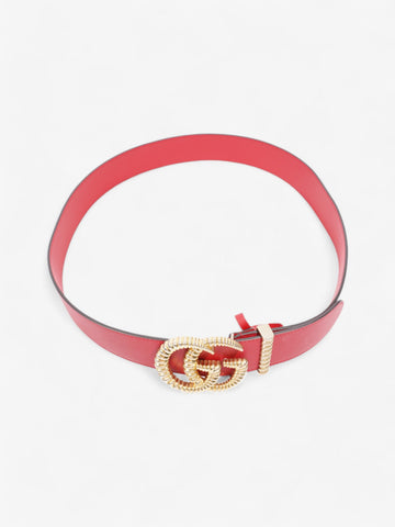 Gucci Torchon EC Marmont Belt Red / Gold Leather 90cm / 36"