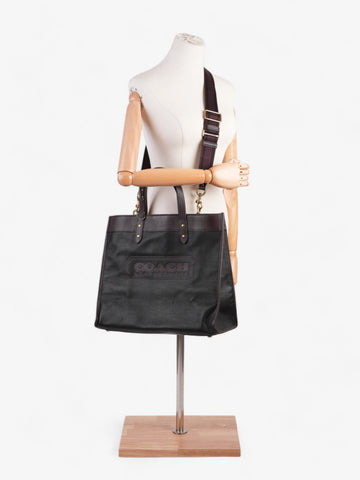 Coach Field Tote Black / Oxblood Leather 40