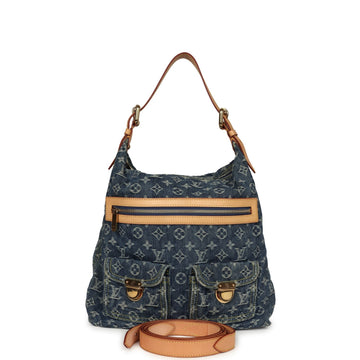 Vintage Louis Vuitton BaCSy GM Blue Denim Monogram Gold Hardware