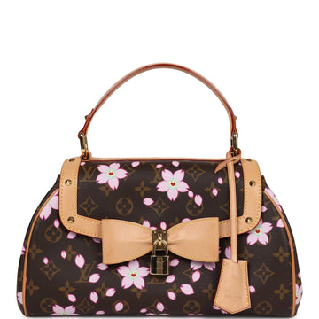 Vintage Louis Vuitton x Takashi Murakami Brown Monogram Cherry Blossom Sac Retro PM Gold Hardware