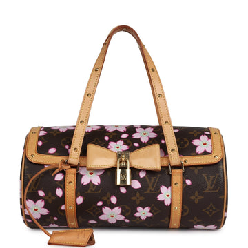 Louis Vuitton Vintage X Takashi Murakami Papillon Brown Monogram Cherry Blossom Gold Hardware