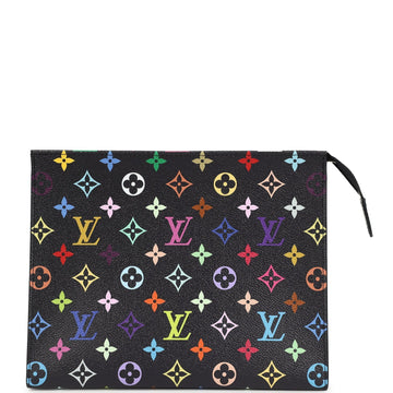 Louis Vuitton X Takashi Murakami Toiletry Pouch Black Multicolored Monogram Silver Hardware
