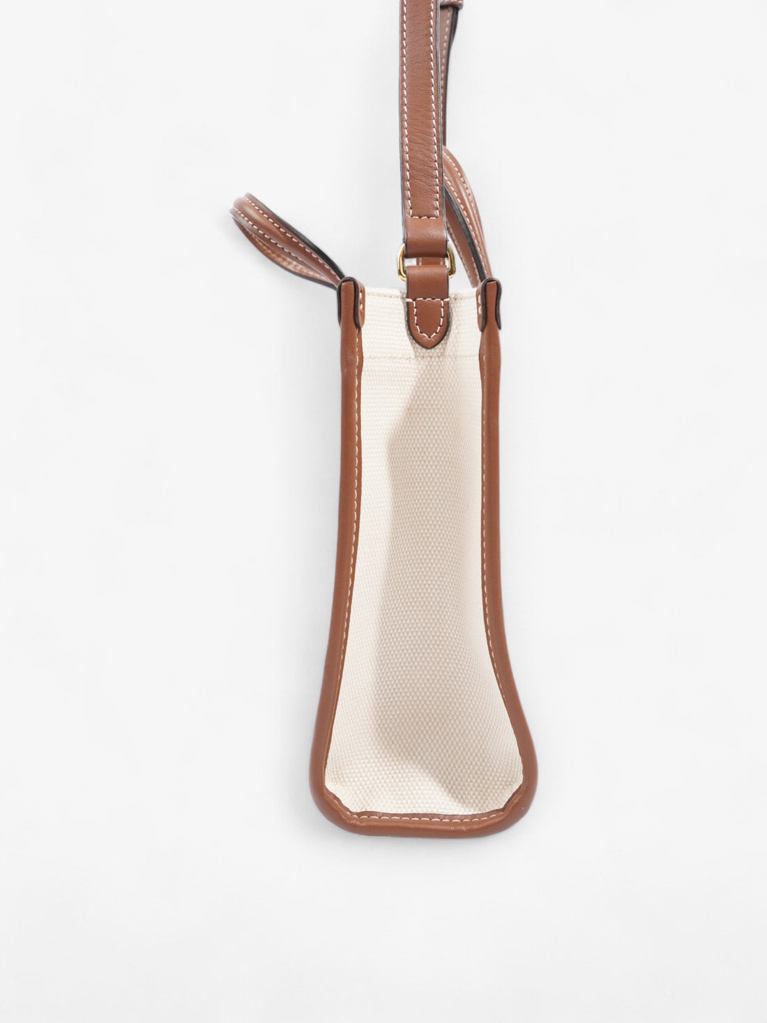 Burberry Freya Horseferry Tote Natural / Tan Cotton Mini