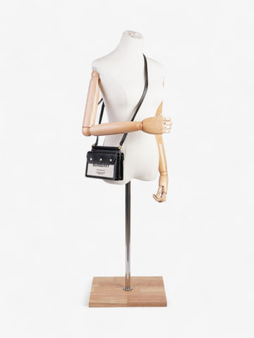 Burberry Horseferry Print Title Bag Beige / Black Canvas Mini