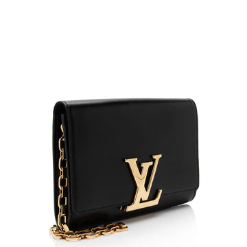 Louis Vuitton Calfskin Chain Louise Shoulder Bag (SHF-trlkqg)