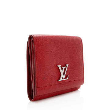 Louis Vuitton Calfskin Lockme II Compact Wallet (SHF-21658)