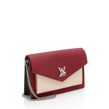 Louis Vuitton Calfskin Mylockme Chain Pochette (SHF-FlNzDu)