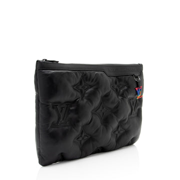 Louis Vuitton Giant Monogram Puffer Lambskin A4 Zip Pouch (SHF-PT3Kdl)