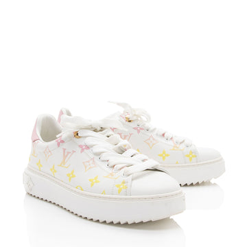 Louis Vuitton Monogram Calfskin Time Out Sneakers - Size 8.5 / 38.5 (SHF-XxMqUr)