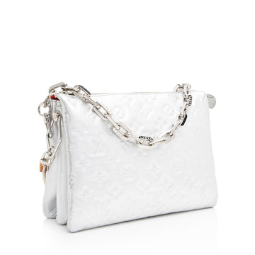 Louis Vuitton Monogram Embossed Metallic Lambskin Coussin PM Shoulder Bag (SHF-vZC5uL)