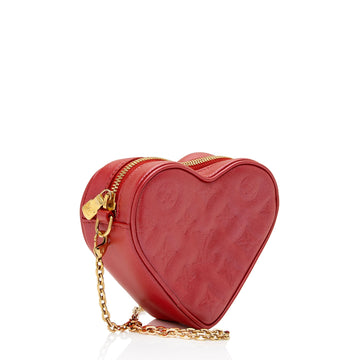 Louis Vuitton Monogram Lambskin Sac Coueur Heart on Chain (SHF-VfXfrg)