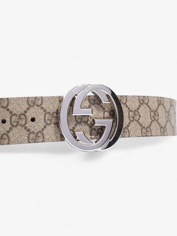 Gucci Interlocking G Belt EC Supreme / Silver Canvas 100cm / 40"