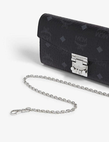 MCM Patricia Crossbody Wallet in Visetos Black