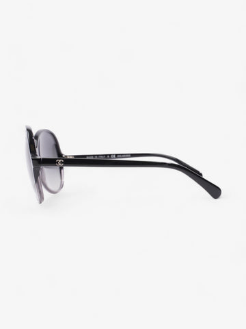 Chanel Oversized Round Sunglasses Black Acetate 140mm