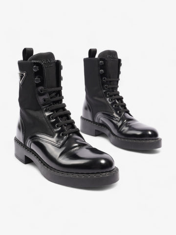 Prada Brushed-leather and Re-Nylon Boots Black Re Nylon EU 38 UK 5