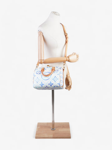 Louis Vuitton LV By The Pool Speedy Bandoulière Lagoon Blue / White Coated Canvas 25