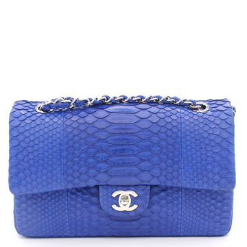 Chanel Blue Snack Leather Classic Double Flap Bag