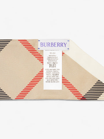 Burberry Vintage Reverse Skinny Scarf Archive Beige Silk