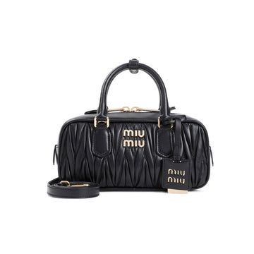 MIU MIU Luxurious Mini Matelassé Handbag with Two-Way Zipper Closure - 24cm