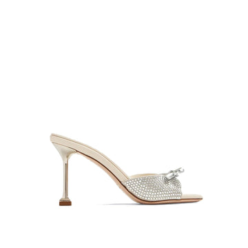 MIU MIU Leather Crystals Flat with Bow Detail