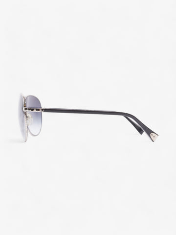 Louis Vuitton Aviator Monogram Sunglasses Silver / Grey Base Metal 135mm