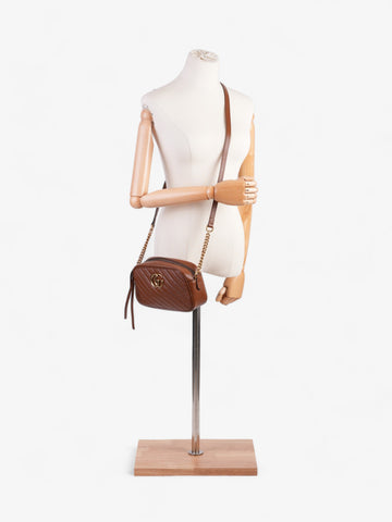 Gucci EC Marmont Brown Matelasse Leather Small