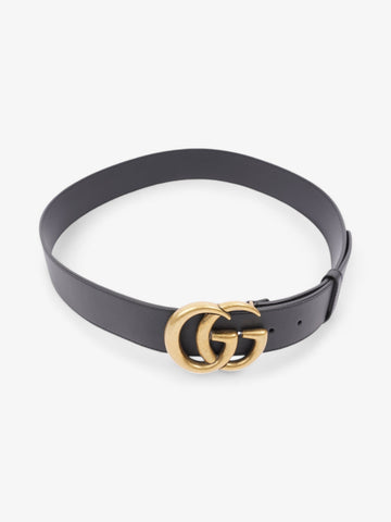 Gucci EC Marmont 2015 Re-Edition Wide Belt Black / Gold Leather 95cm / 38"