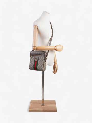 Gucci CS Ophidia CS Supreme / Green / Red Coated Canvas Small