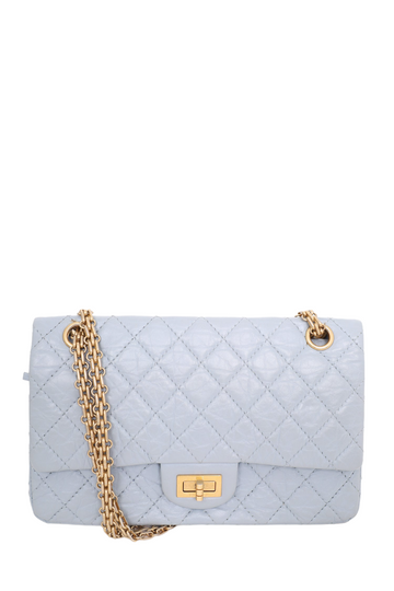 Chanel™ 2018-2019 Blue Quilted Leather Reissue 225 Double Flap Bag