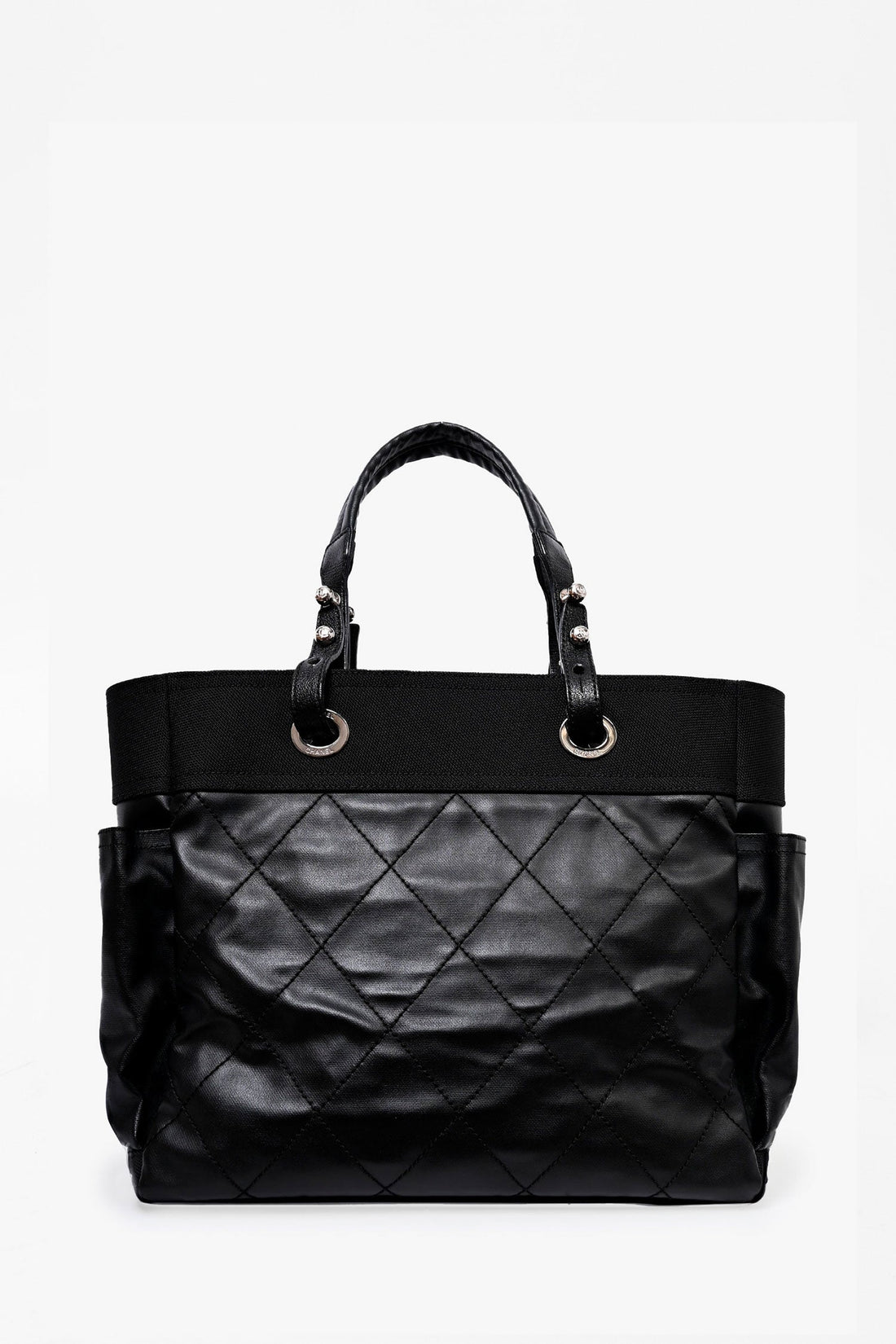Chanel™ 2012 Black Leather/Canvas 'Paris Biarritz' Tote Bag
