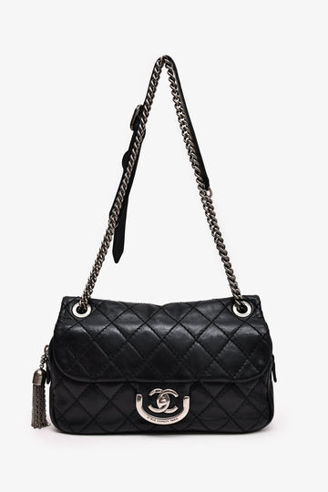 Chanel™ 2013 Black Lambskin Paris-Edinburgh Coco Sporran Medium Flap Bag