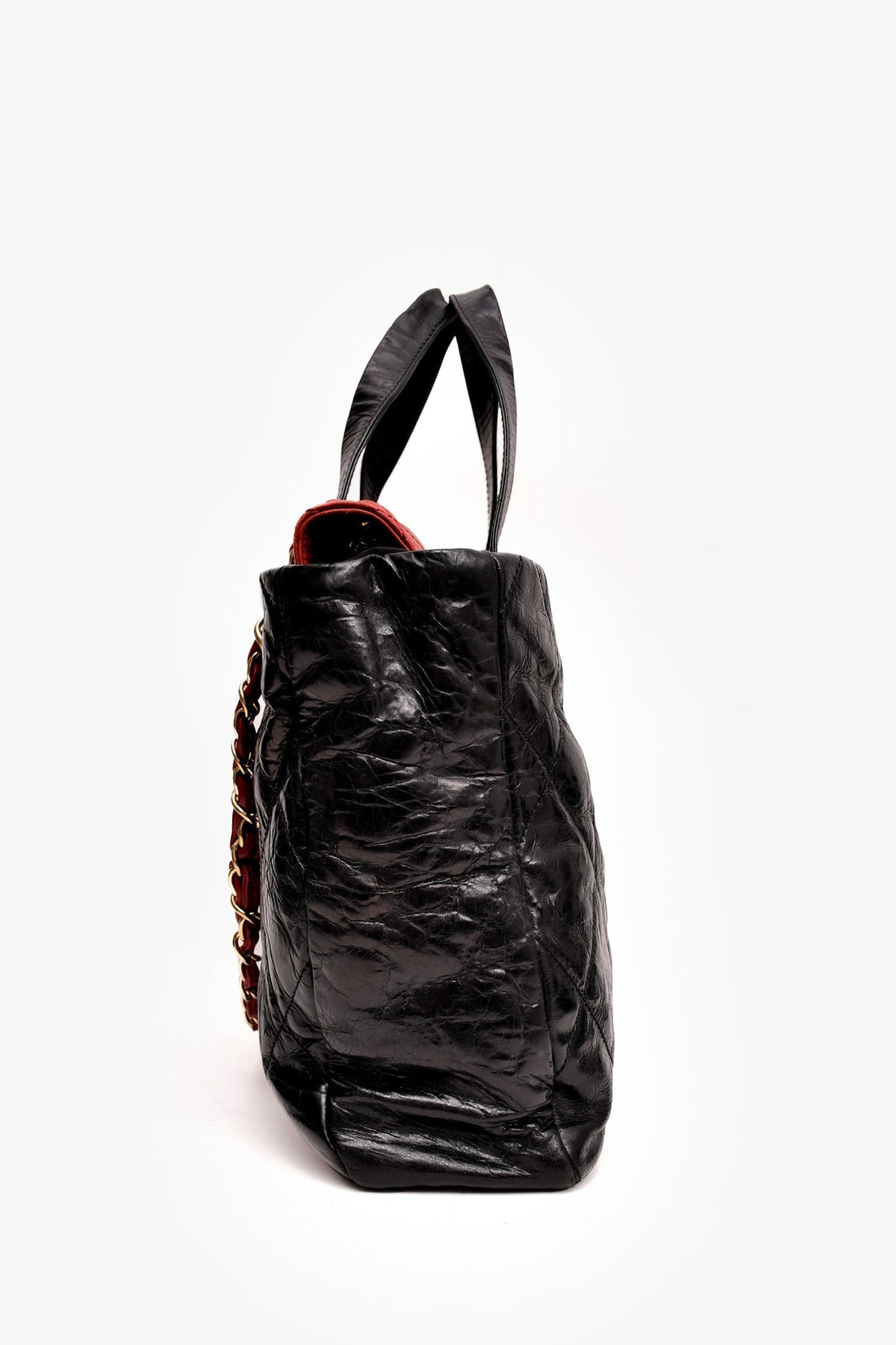 Chanel™ 2008/9 Black/Red Leather Portobello Tote Bag