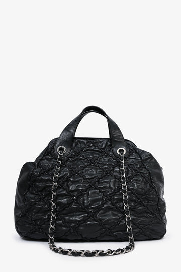 Pre-Loved Chanel™ 2011-12 Black Leather Ultra Stitch Large Bowling Bag