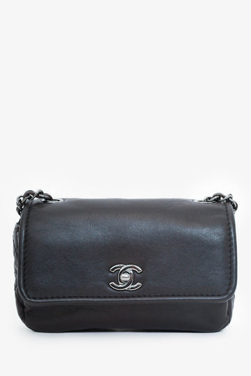 Chanel™ Chanel 2013-14 Dark Brown Calfskin Mini Rectangle Flap Bag