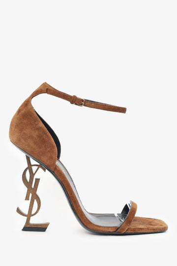 Saint Laurent Brown Suede Opyum 110 Sandals Size 38.5