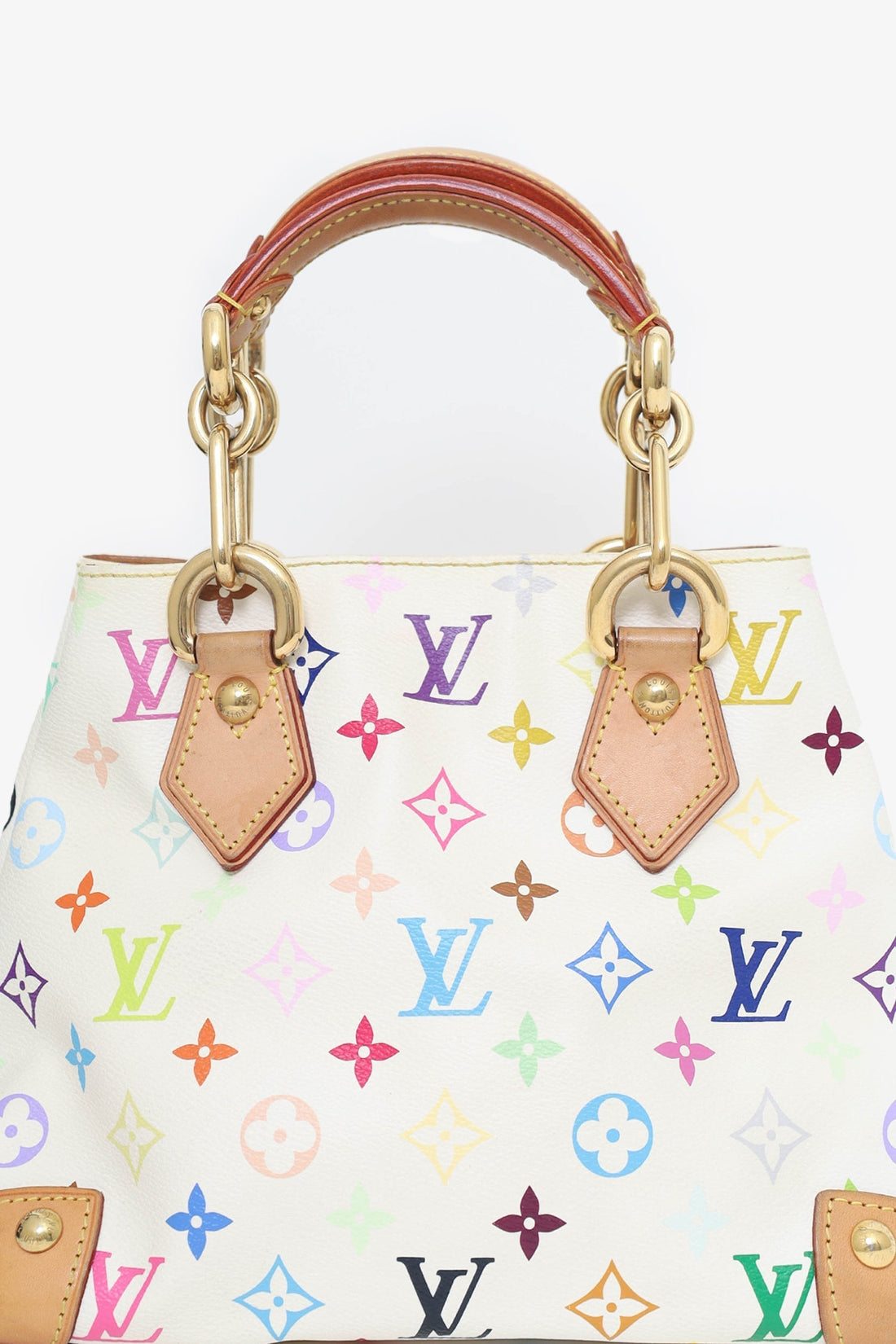Louis Vuitton 2005 White/Multicolor Monogram Audra Tote Bag
