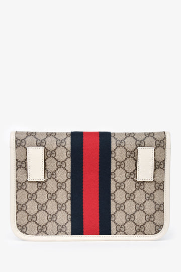 Gucci White Trim GG Supreme Ophidia Belt Bag