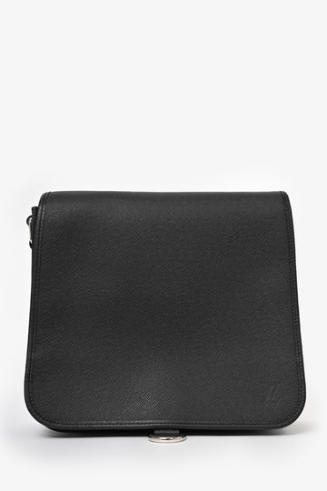 Louis Vuitton Black Leather 'Andrei Ardoise' Messenger Bag PM