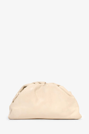 Bottega Veneta Cream Leather Mini Pouch Clutch (As Is)