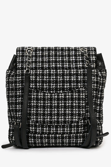Pre-Loved Chanel™ 2016 Black/Silver Tweed 'Urban Spirit' Backpack