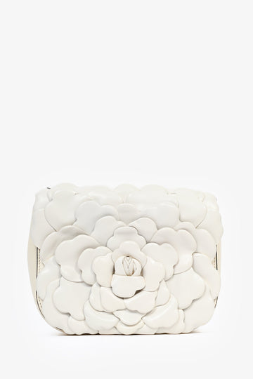 Valentino White Leather Atelier Rose 03 Crossbody Bag