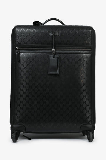 Gucci Black Guccissima Medium LuCSage Suitcase