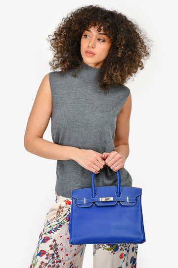 Hermès 2011 Blue Epsom Leather Birkin 30 PHW