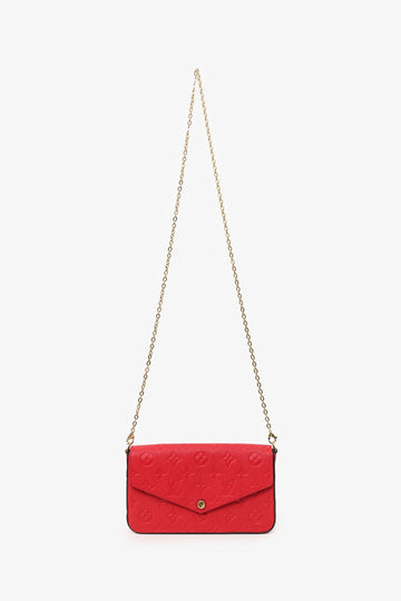 Louis Vuitton Red Leather Felicie Pochette