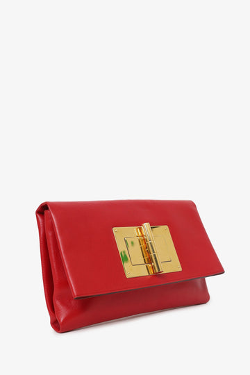 Tom Ford Red Leather Natalia Convertible Clutch