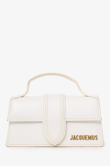 Jacquemus White Leather Les Classiques 'The Bambino' Bag with Strap