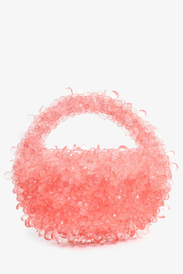 Clio Peppiatt Pink Acrylic 'Rose Quartz' Top Handle Bag