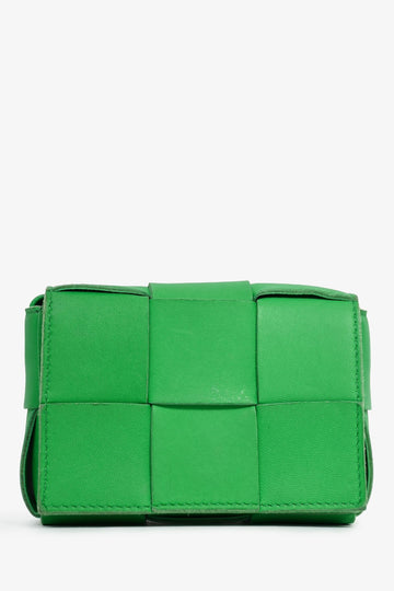 Bottega Veneta Green Maxi Intrecciato Leather Mini Cassette Crossbody Bag